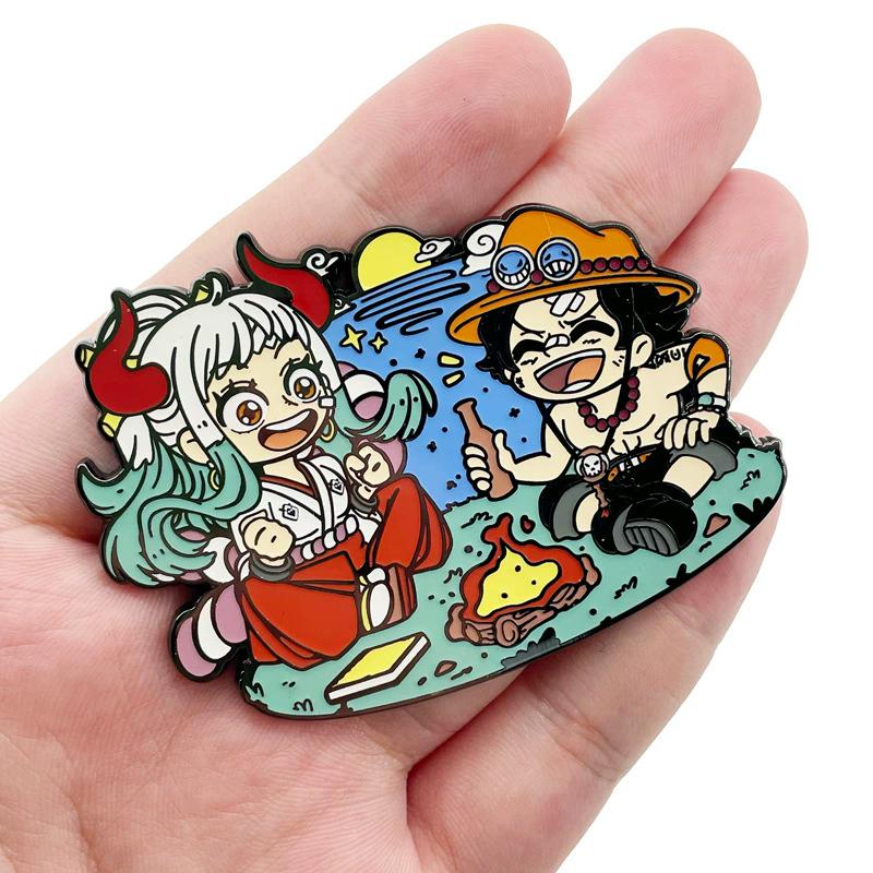 Креативные эмалевые значки Аниме One Piece Монки Д. Луффи Значки Мужские Женские Броши Крутые Значки для Портфеля Украшения Подарки