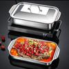 With Lid Grilling Tray Stainless Steel Grilled Fish Plate BBQ Plate Roaster Pan  Oven