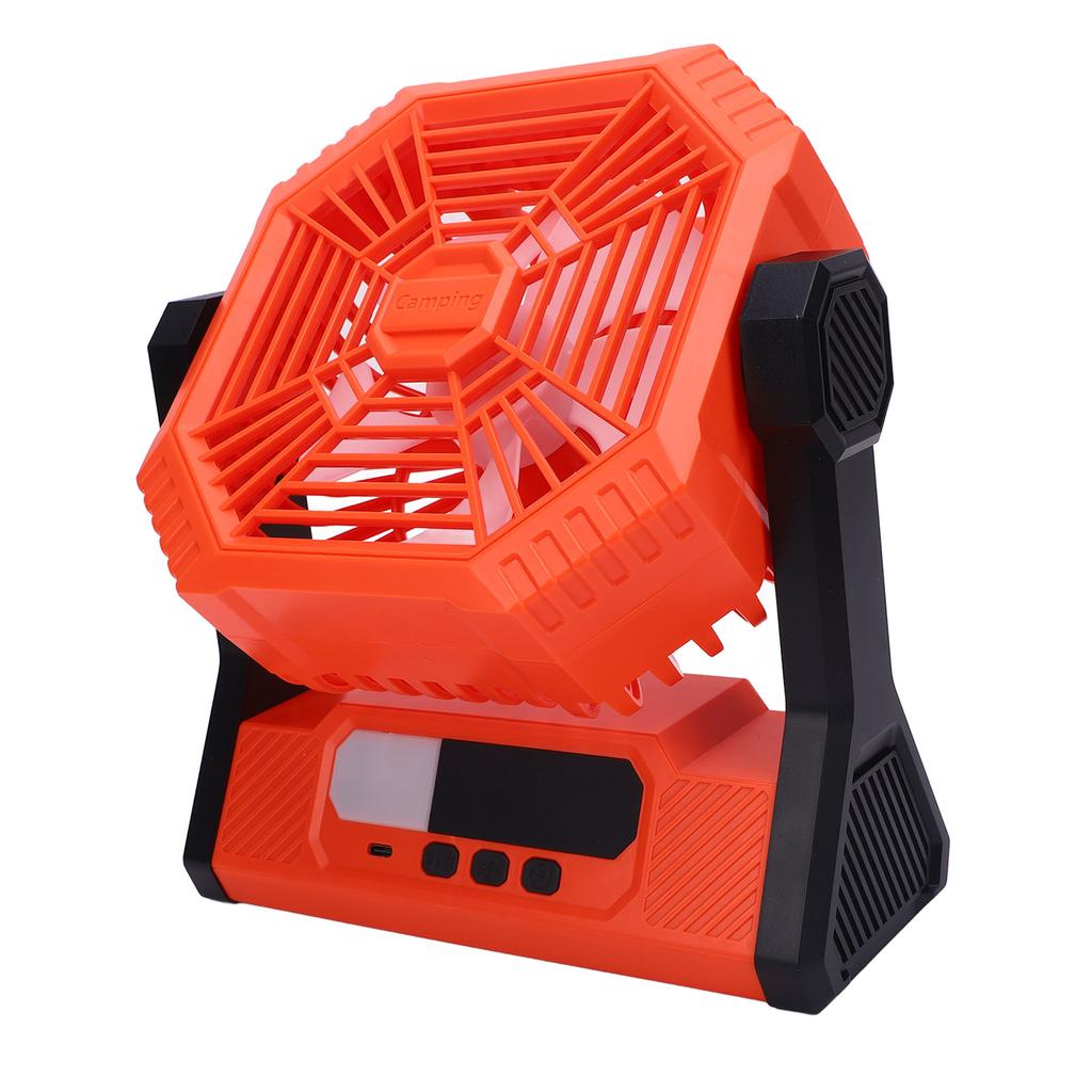Portable Camping Fan 10000mAh Rechargeable Battery Powered Fan with Light for Picnic Barbecue
