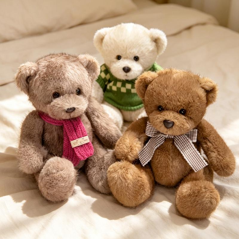 Cute Bears Stuffed Plush Toys Soft Animal Dolls For Kids Birthday Valentine'S Day Gifts Home Decor Party Bear Plushies