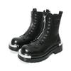 Мужские мотоциклетные черные высокие ботинки на толстой подошве с увеличением роста, уличный стиль, крутые ботинки на платформе в стиле панк, большого размера