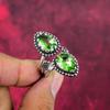 Peridot Handmade Gemstone Ring, 925 Solid Sterling Silver Ring Antique Jewelry Adjustable, Engagement Gift