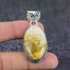 Fossil Coral Gemstone Handmade 925 Sterling Silver Jewelry Pendant 2.09" F3S09
