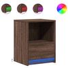 VidaXL Armoires de chevet et lumières LED 2 pcs chêne marron, table d'appoint, armoire de lit, table d'appoint pour la 852032