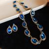 Zircon-set Oval Earrings Light Luxury High-end Simple Necklace Simple 2025 Korean Fashion Versatile Zircon Set for Women