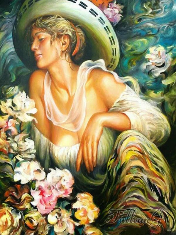 Алмазная живопись Новые поступления Фэнтези Женщина Цветок Diy Полный горный хрусталь Вышивка Абстрактная девушка Искусство Мозаика Наборы для вышивки крестом Домашний декор FG1742