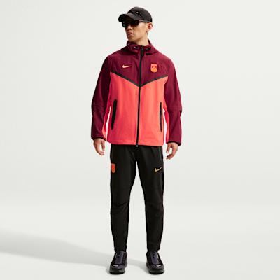Мужские куртки Nike Мужские Ярко-темно-красный/Командный красный/Ржаво-желтый С капюшоном Несъемный Умеренный Другое