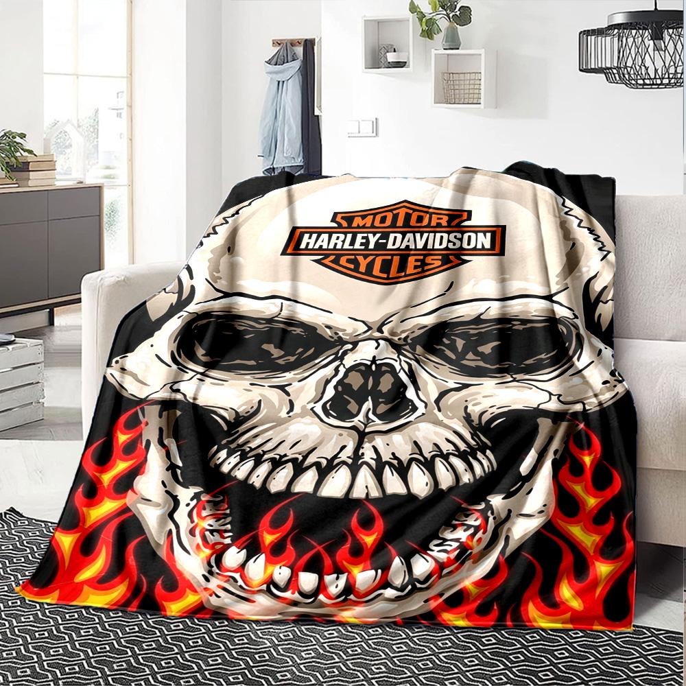 Harleydavidson Blanket Soft Cozy Perfect For Couch Bedding Chair Four Seasons Universal Modern Style Perfect Gift For Relatives And Friends