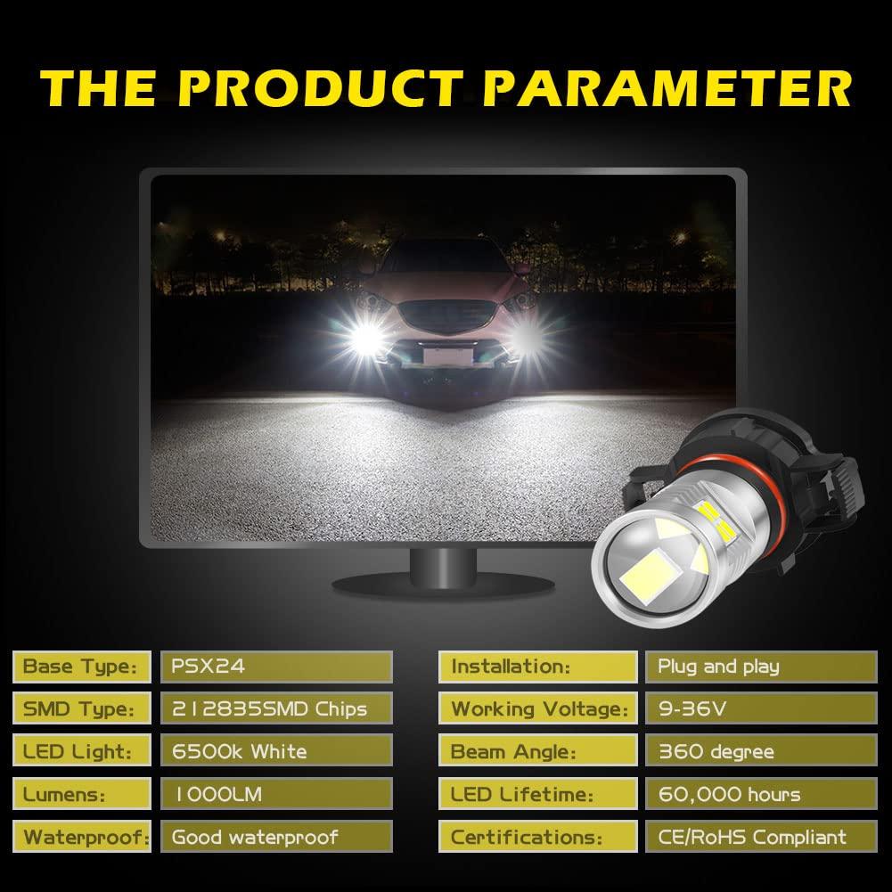 KATUR PSX24W светодиодные противотуманные фары макс. 80 Вт высокая светоотдача 2000 люмен 6500 К ксеноновый белый 12 В-24 В (Набор из 2)