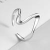 925 Sterling Silver Smooth Irregular Geometric Open Ring For Women Gold Plating Jewelry Gifts Wholesale S-R683