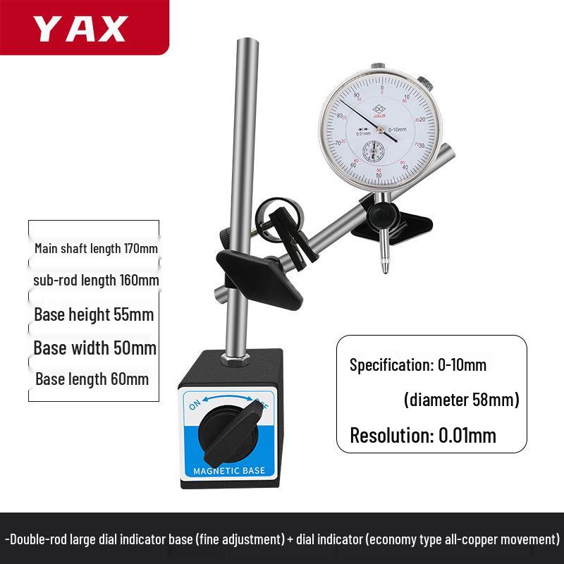 Small High-Precision Magnetic Base Dial Indicator Set 0-10