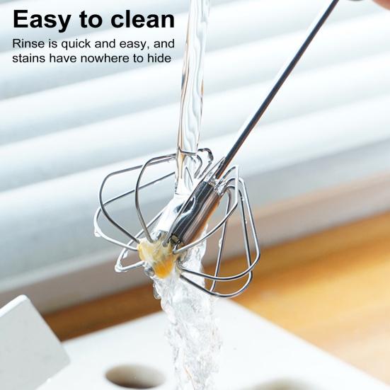 Полуавтоматический венчик для взбивания яиц из нержавеющей стали, антипригарный ручной миксер, инструмент для приготовления пищи на кухне, домашний ручной вращающийся шейкер-блендер