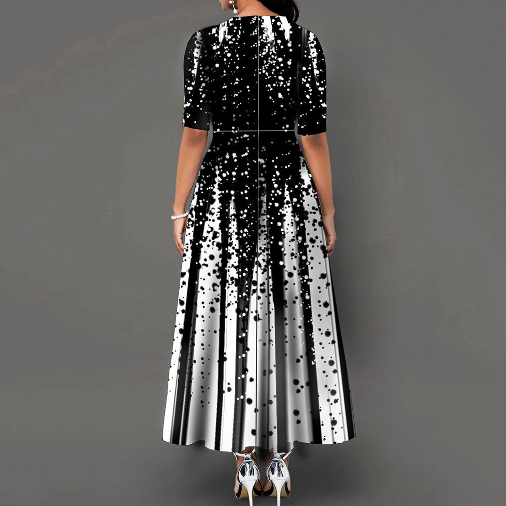 GMXIA Женские персонализированные модные платья с принтом в виде градиента и короткими рукавами и круглым вырезом