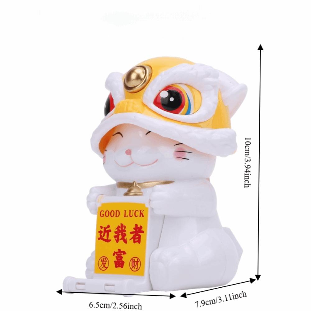 2.56x3.11x3.94in Solar Lucky Cat Ornament Cultural Style Cat Figurine Car Interior Decor