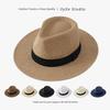 Men's and Women's Summer Straw Fedora - Sunshade Panama Beach Hat with Sunscreen Protection