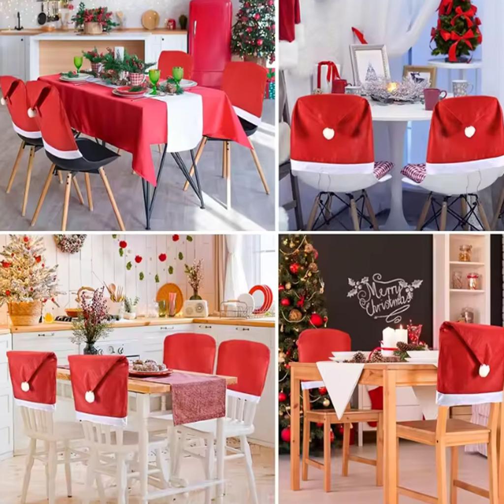 1pc-Christmas Non-Woven Chair Covers Cartoon Santa Snowman Stool Covers Holiday Party Decorations Dining Room Home Decor Props