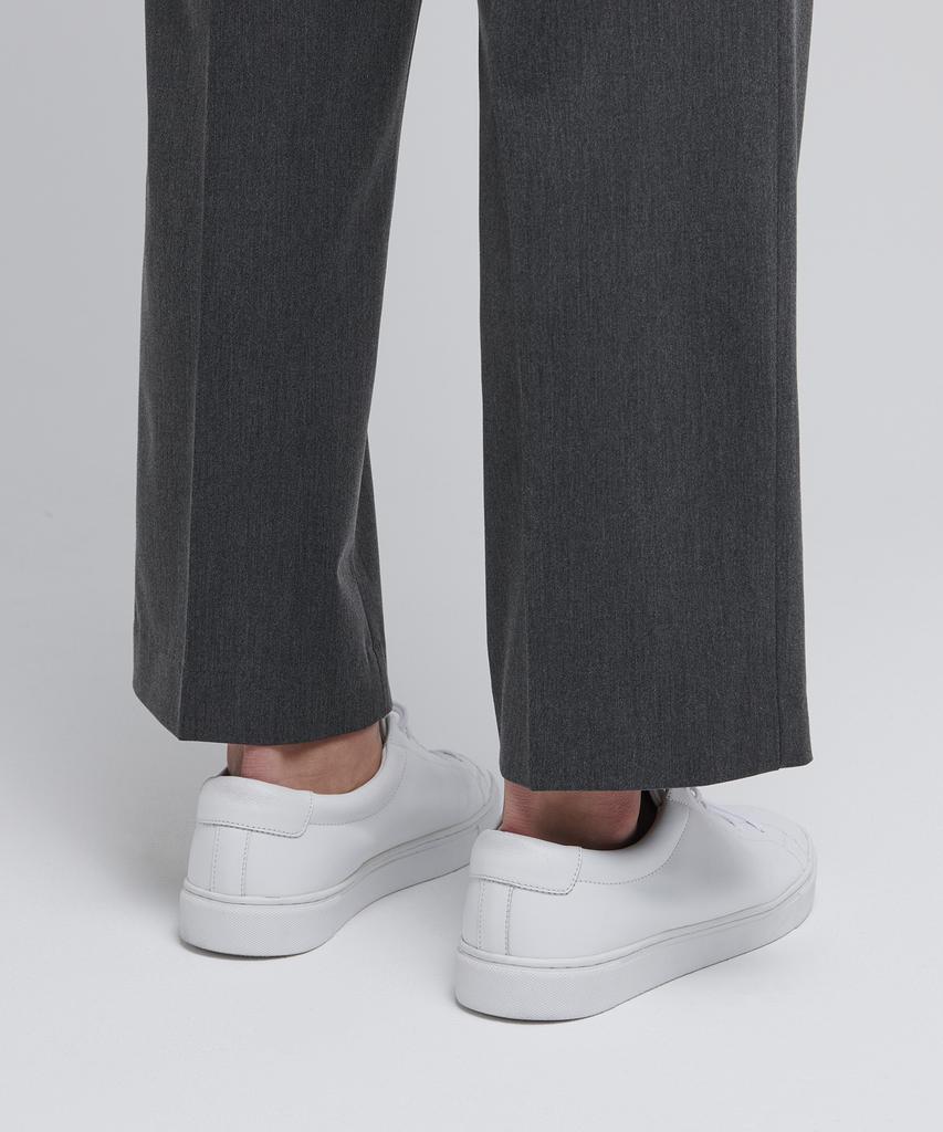 MUSINSA STANDARD Wide Hidden Banding Crop Slacks [Medium Gray]