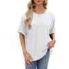 Summer New Women's T-shirt Solid Color Round Neck Loose Short-sleeved T-shirt Tops