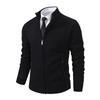 Men's Autumn and Winter Thickened Thermal Stand-up Neck Knitted Sweater Jacket