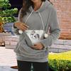 Women Hoodies Sweatshirt Big Pouch Hoodie Autumn Winter Casual Cat Dog Carrier Pullover