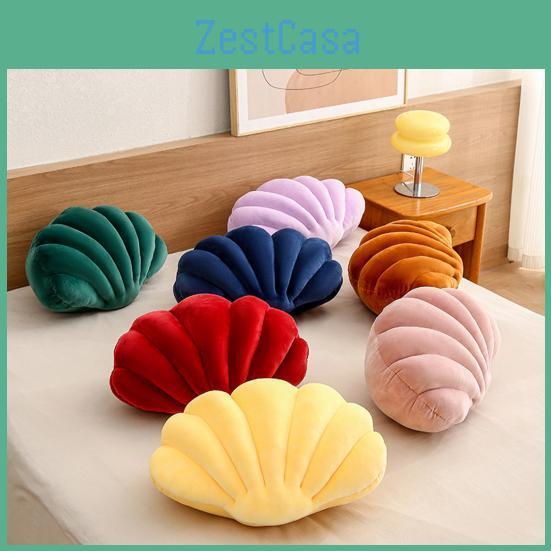 Shellshaped Pillow Cushion Stuffed Super Soft Wear Resistant Vibrant Color Seashell Bed Sofa Cushion Home Decoration