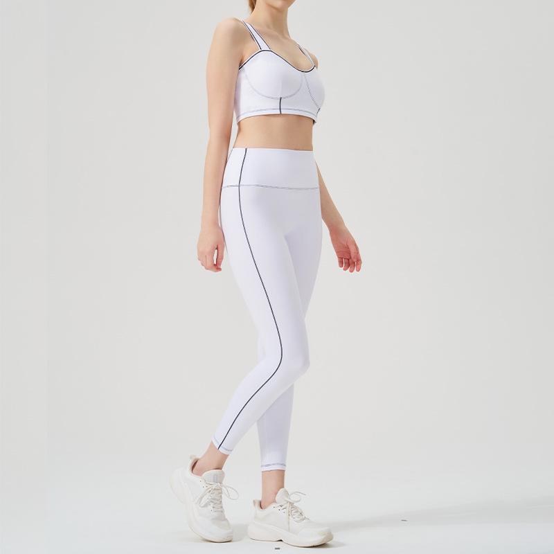 Высокоэффективный женский костюм для йоги и фитнеса: Однотонный, высокоэластичный, облегающий