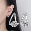 1 Pair Women Rhinestone Silver Color Earrings Elegant Luxury Sparkling Golden Hypoallergenic Girls Earrings