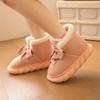 Модные милые туфли Kawaii для женщин, ботильоны на платформе, ленты на щиколотке, банты, женские зимние ботинки, толстые, розовые, с круглым носком, дизайнерские, роскошные, меховые, 39