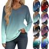 Womens Long Sleeve V Neck Shirts Basic Tee Casual Top Fall Trendy Tunic Outfits Fitted T Shirts