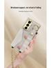 Samsung Z Fold7 Wristband Case: Fashionable Electroplated Leather with Card Holder and Lanyard