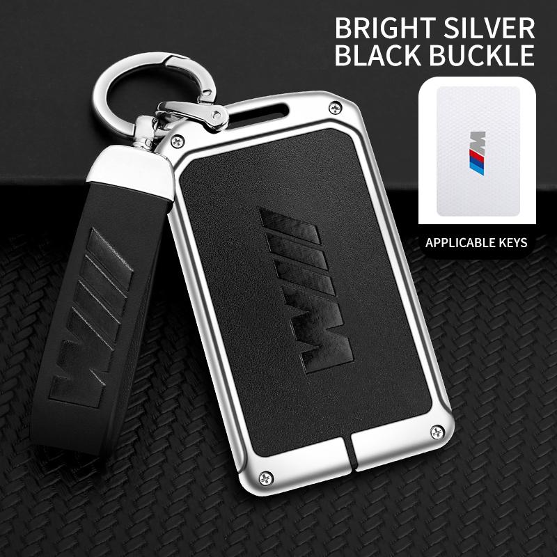BBJY3 For BMW Smart NFC Card M 3 5 7 Series X1 X3 X5 X6 X7 535le Alloy Leather Car Key Case Cover Shell Keyless Protection Accessories