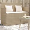 VidaXL Garden Bench with Cushions, Patio Seat, Terrace Chair, Outdoor Backyard Balcony Park Furniture, Beige 365764