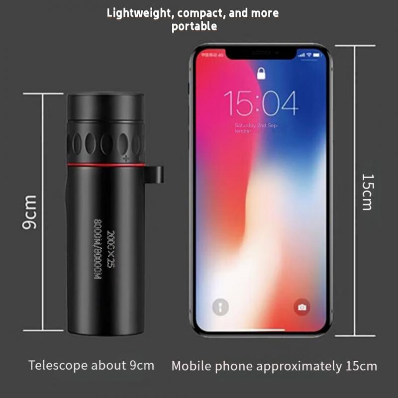 Монокулярный телескоп HD 2000x25, мини-портативный телескоп для мобильного телефона с держателем, телескопы для кемпинга, охоты и наблюдения за птицами