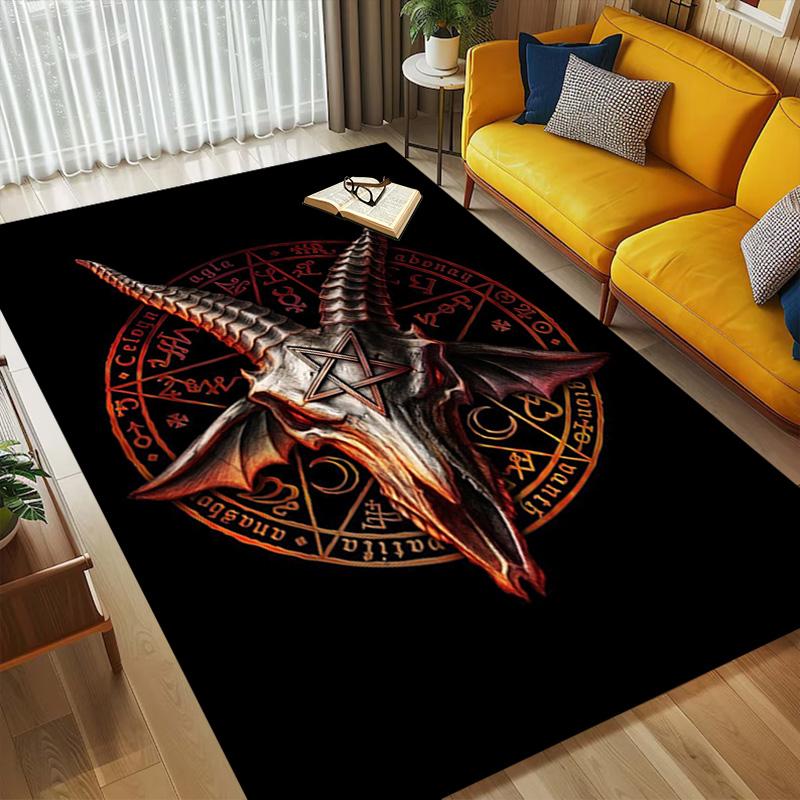 Satanic Art Living Room Nonslip Area Rug Soft Carpet For Bedroom Game Playroom Sofa Office Home Decor Doormat Christmas Gift C9302547