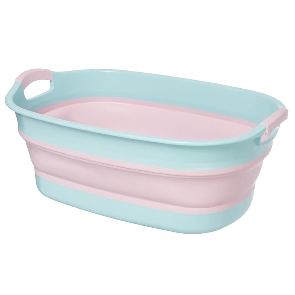Isetou Pet Bath Soft Tub Wide Pink 23L (600cm W x 400cm D x 100cm H) Made in Japan, Foldable, with