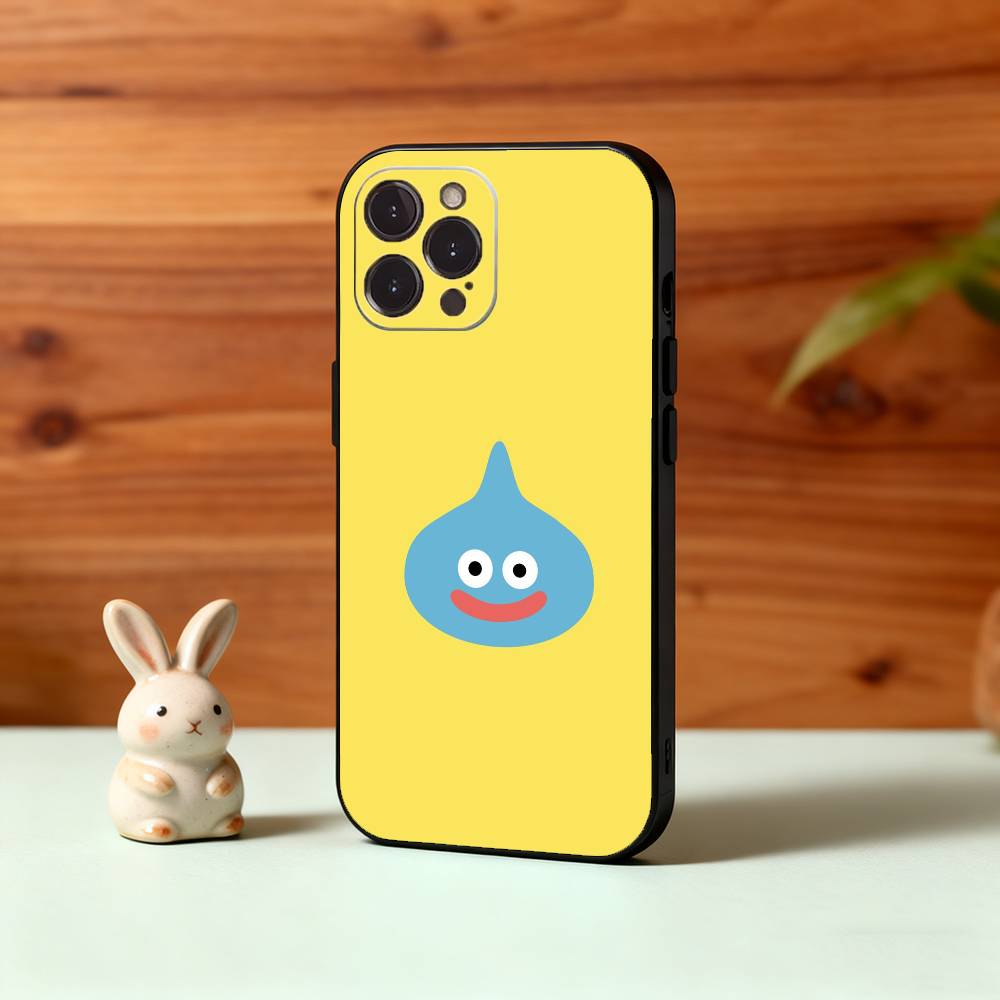 1PC Cute Bouncy D-Dragon S-slimes Phone Case For iPhone17,16,15,14,13,12Plus,Pro Max,XS,5G Soft Silicone Black Cover