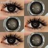 1 пара больших черных контактных линз кукольный глаз 14,5 мм диаметр мягкие линзы натуральный коричневый цвет серые зрачки