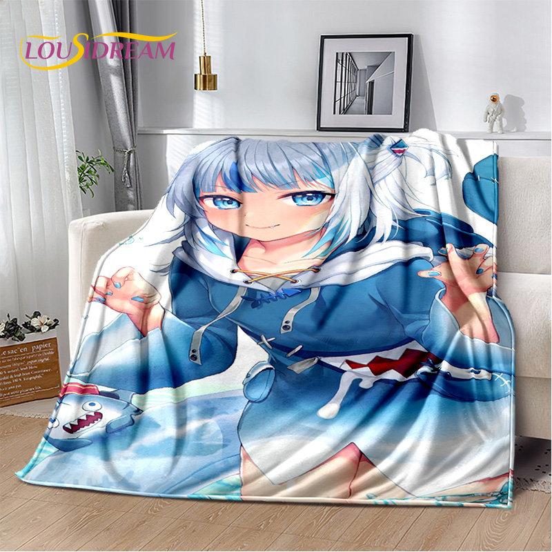 Gawr Gura Hololive милое аниме мягкое плюшевое одеяло, фланелевое одеяло для гостиной, спальни, кровати, дивана, чехол для пикника, детский чехол