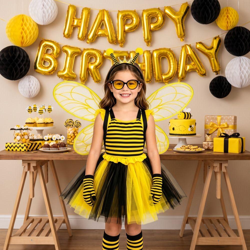 Insect Yellow Bee Fly Wings Bugs Kids Party Wings Lightweight Bee Cosplay Wings Suit Cosplay Event