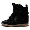New Women's Wedge Heel High Top Sneakers Suede Velcro Strap Casual Fashion Chunky Sole Comfortable Ankle Booties 35-42
