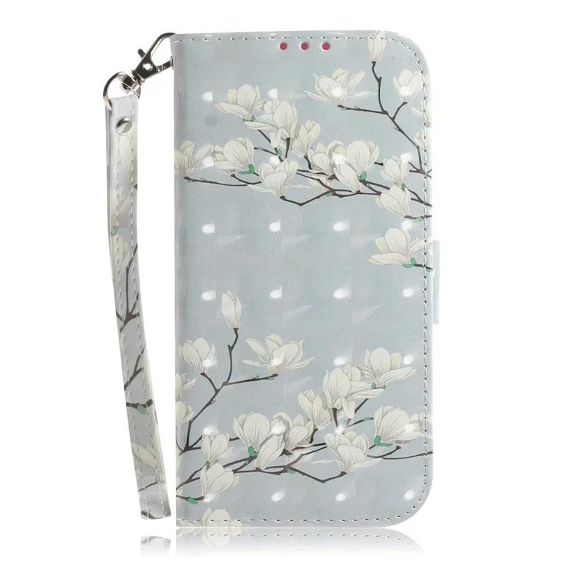 Новый покрашенный чехол-бумажник для Xiaomi Poco M6 X6 C65 Pro, чехол-книжка Xiomi Mi PocoM6 PocoX6 Pro PocoC65 с рисунком 'Мультяшный цветок', кожаная обложка