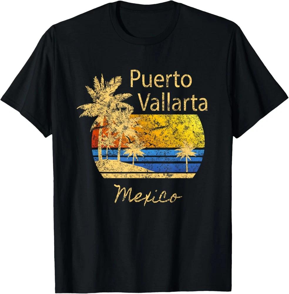 Puerto Vallarta Mexico Sunset Distressed Beach T-Shirt