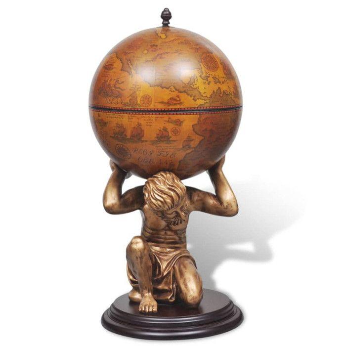 VidaXL Bar In the Shape of a Globe Atlas 42 X 42 X 85 Cm 241958