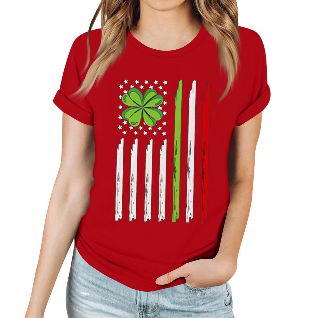 Женская повседневная футболка с принтом, пуловер с круглым вырезом, топ с короткими рукавами