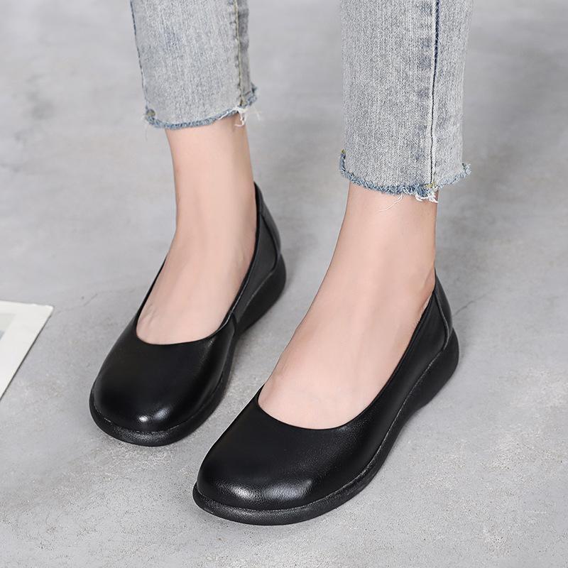 Женские туфли на плоской подошве, слипоны, белый верх из коровьей кожи, для беременных женщин, универсальная и удобная женская обувь с мягкой подошвой