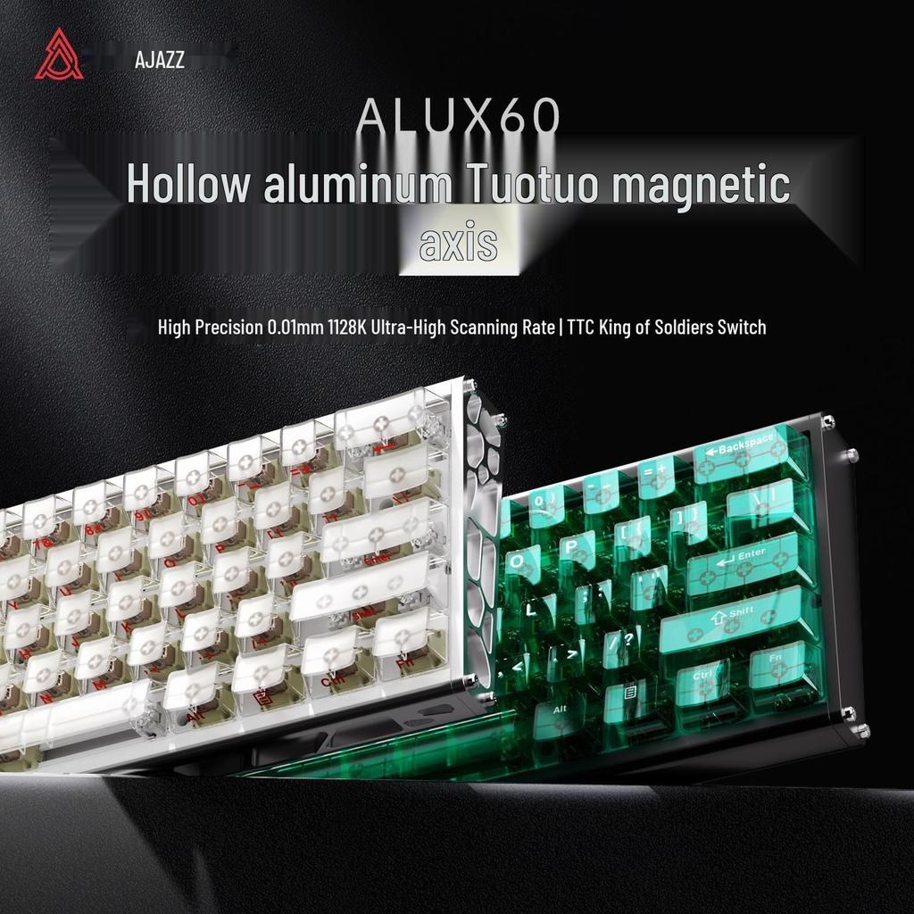 AJAZZ ALUX60 CNC Алюминиевая Механическая Клавиатура, Магнитные Переключатели, Полноразмерная, С Возможностью Горячей Замены Клавиш, Частота Опроса 8K