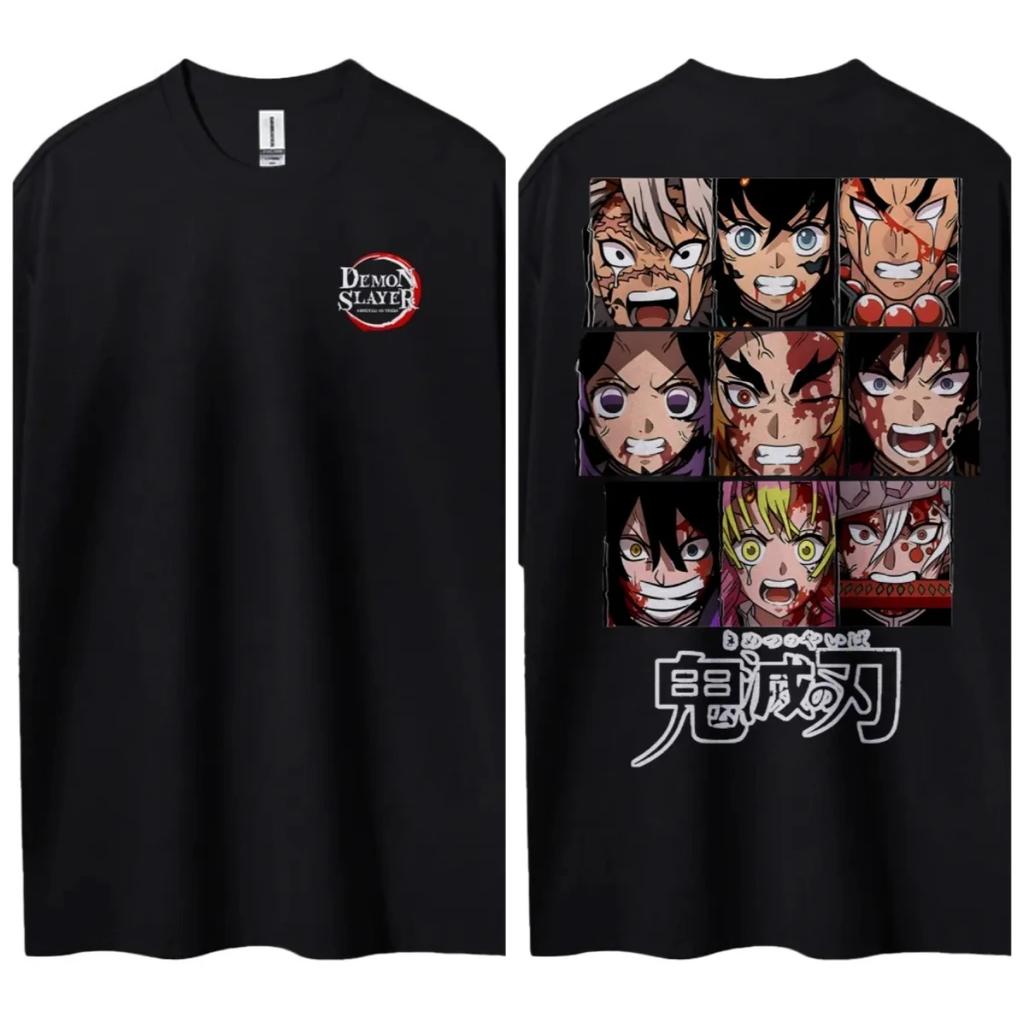 Hot Sale Anime Peripherals Demon Slayer Manga Graphic Print Short-sleeved Men Women Cotton Comfortable Soft  Loose Casual Oversized Top Summer New Tee