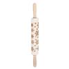 Wooden Embossed Rolling Pin Snowflake Pattern Cookie Rolling Pin  Kitchen Decor