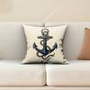 Compass Anchor Nautical Sailor Captain Pillow Cover Cushion Case Sofa Couch Home Gaming Room Decoration