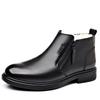 Зимняя мужская хлопковая обувь кожаная шерстяная повседневная кожаная обувь бархатная теплая деловые кожаные ботинки папа мужская обувь